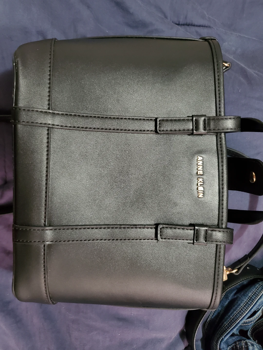 Anne Klein Black Top Handle Satchel Purse - photo 2