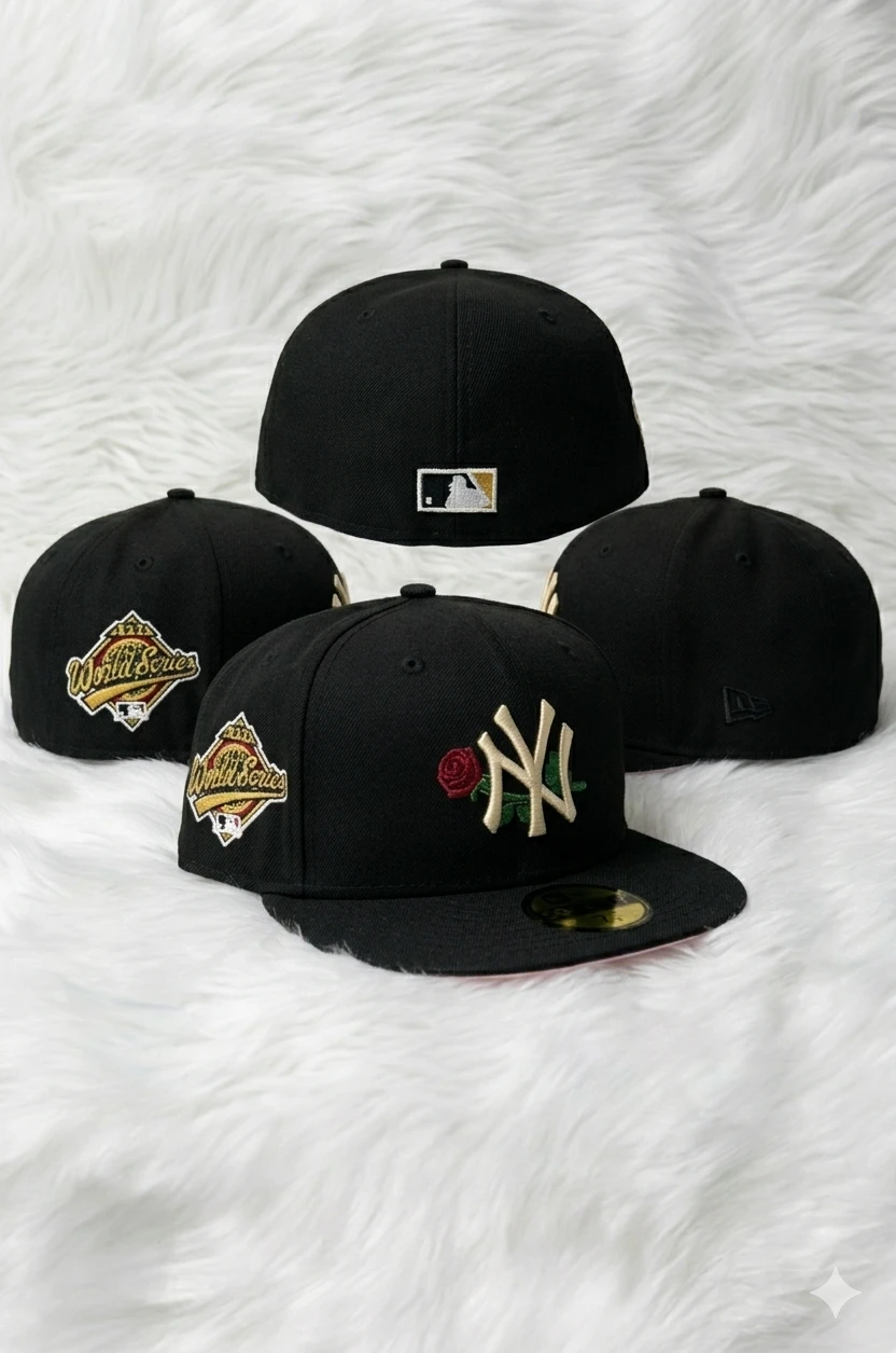 New Era New York Yankees Black Rose Fitted Hat