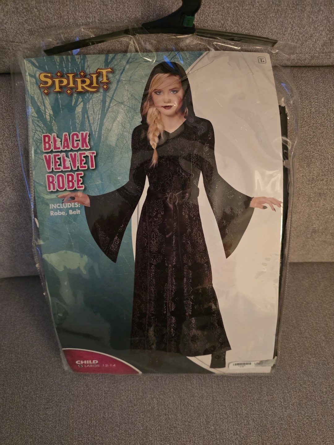 Spirit Black Velvet Robe Child Costume