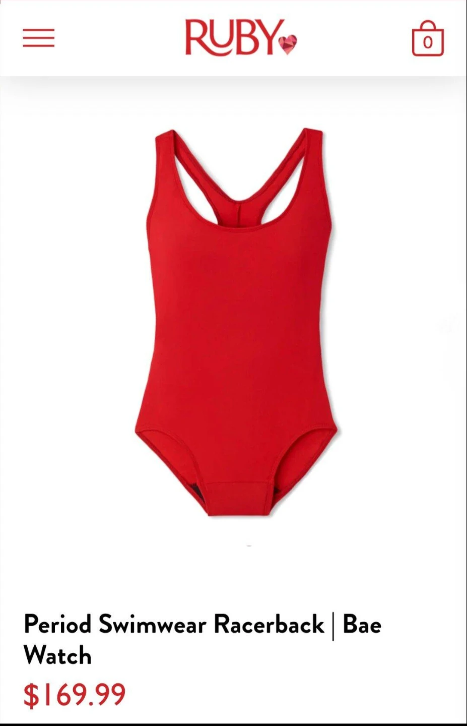 Ruby Period Swimwear Racerback | Bae Watch