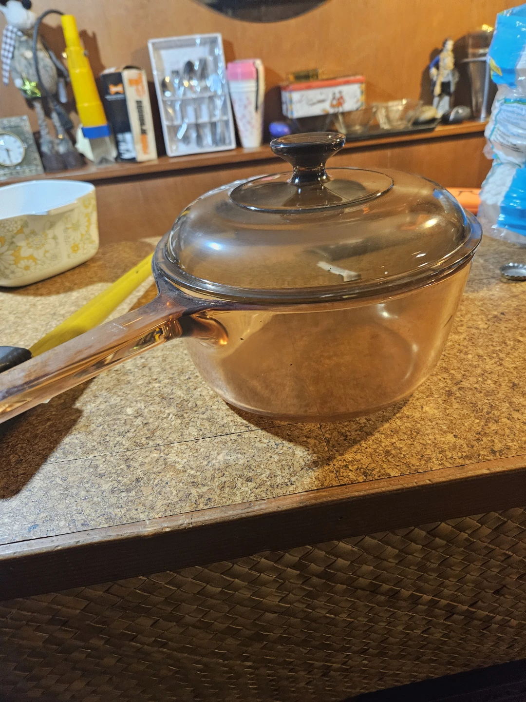 Amber Glass Saucepan with Lid - photo 2