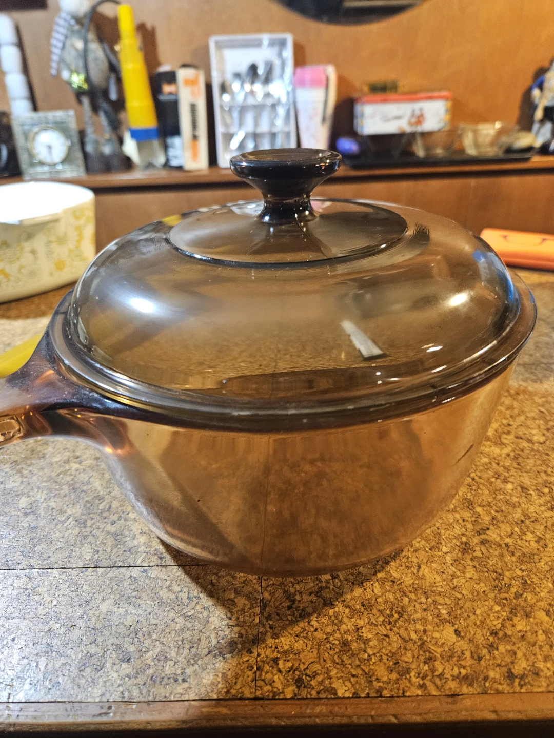 Amber Glass Saucepan with Lid - photo 3