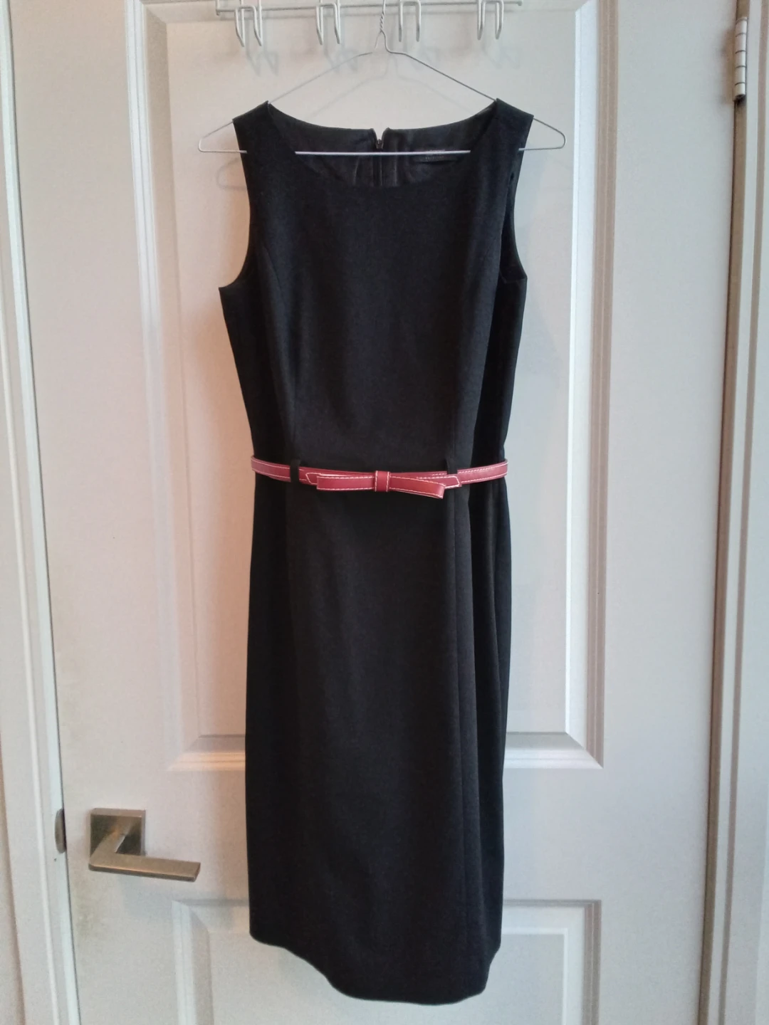 Esprit Black Dress with Red Belt - Size 4