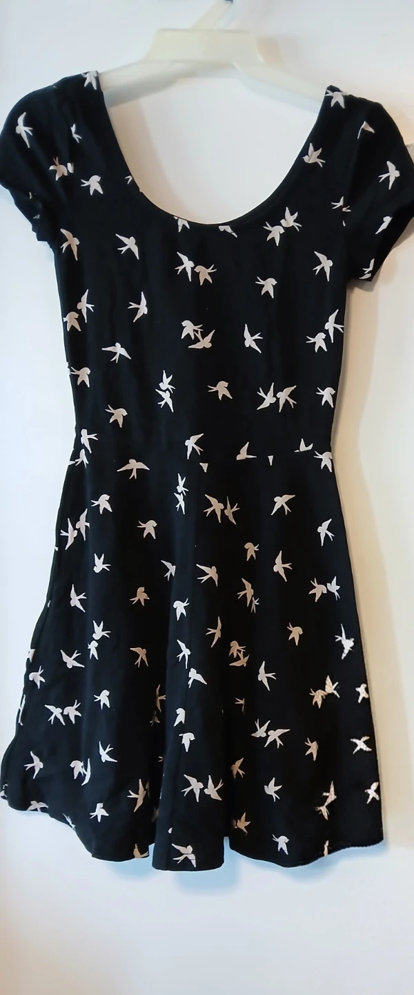 H&M Divided Black Bird Print Dress & Striped Sundress. $10 EACH. - photo 2