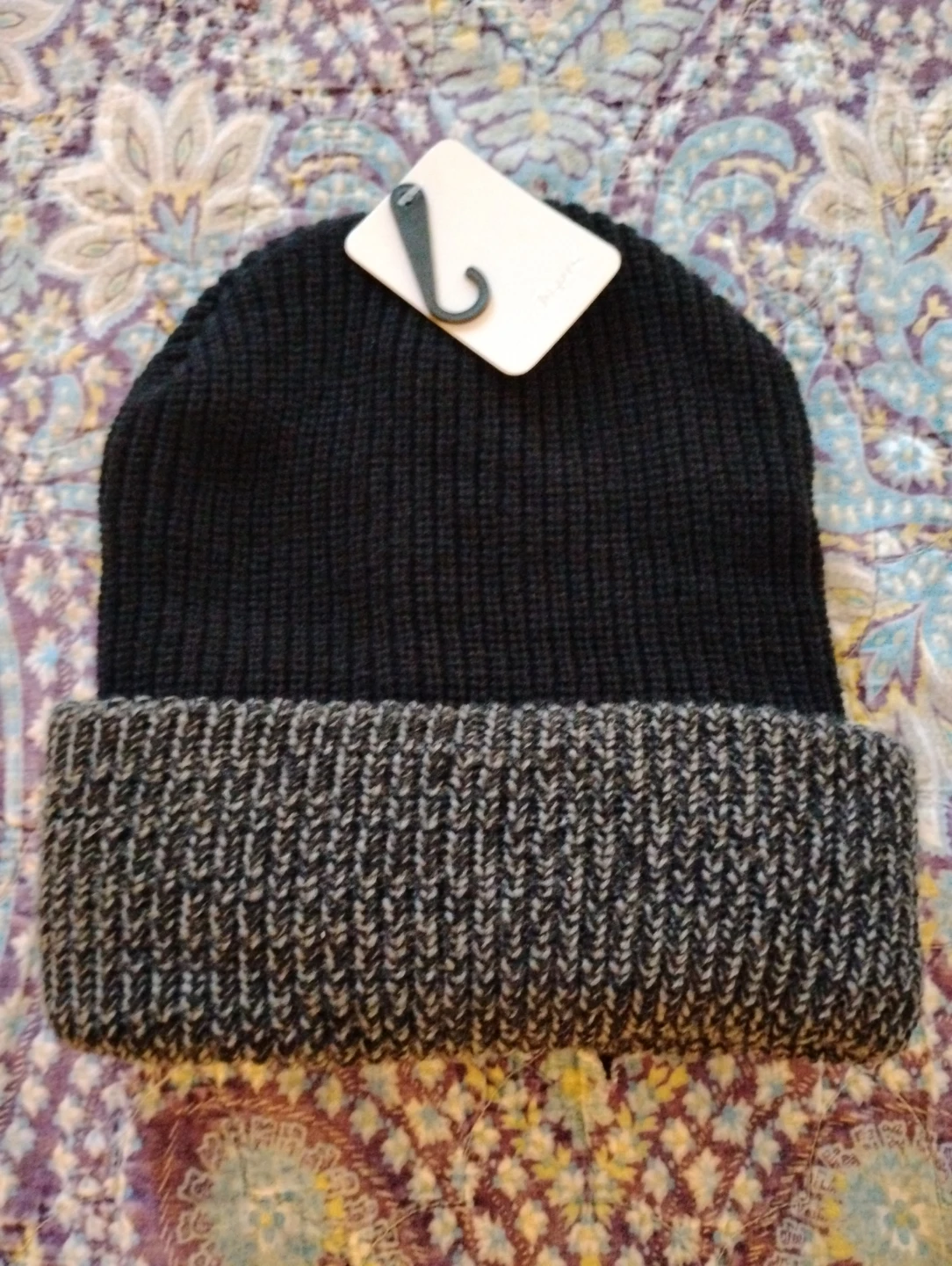 Kids/ small adult Black & Grey Knit Beanie