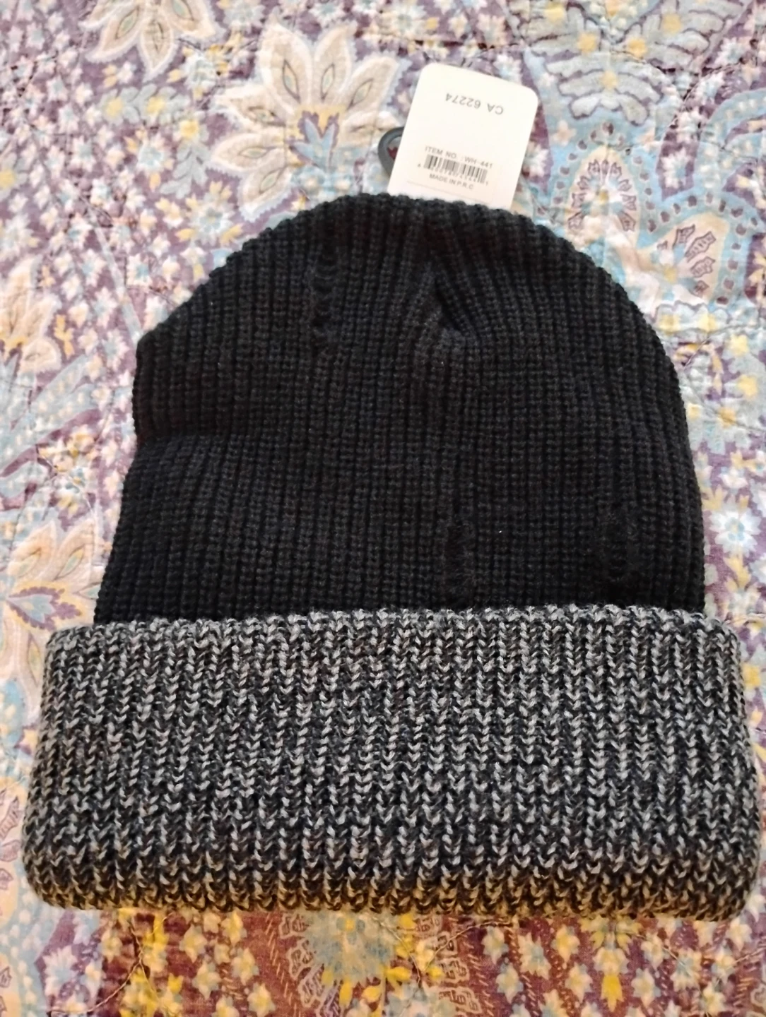 Kids/ small adult Black & Grey Knit Beanie - photo 2