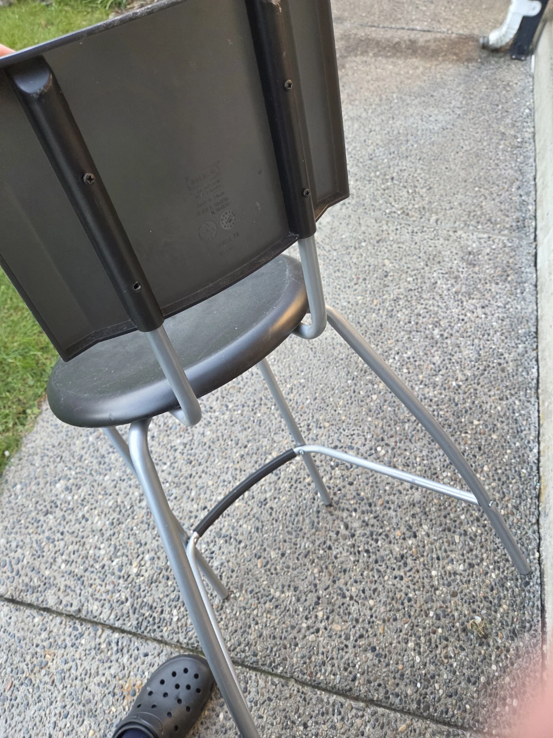 Black Bar Stool with Silver Legs - photo 2