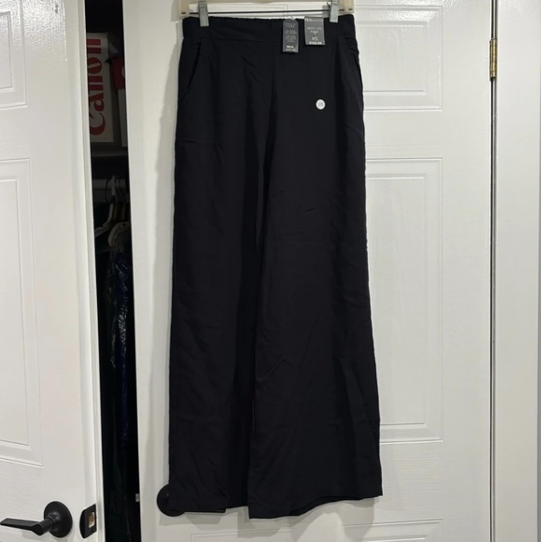 REAL woman • Wide-Leg Navy Blue Work Pants Side Pockets - photo 2