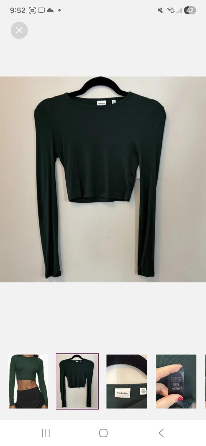 SUNDAY BEST Ribbed Cropped Long Sleeve Top - photo 2