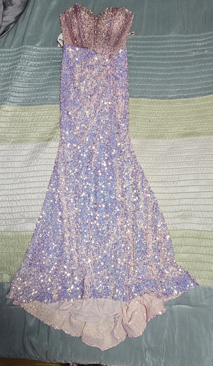 Pink Sequins Beaded Mermaid Prom Dress Size 0 New With Tags - photo 2