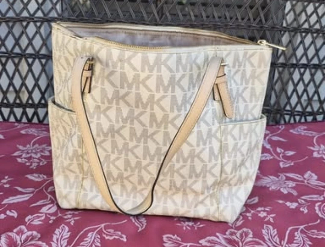 Michael Kors White Monogram Tote Bag