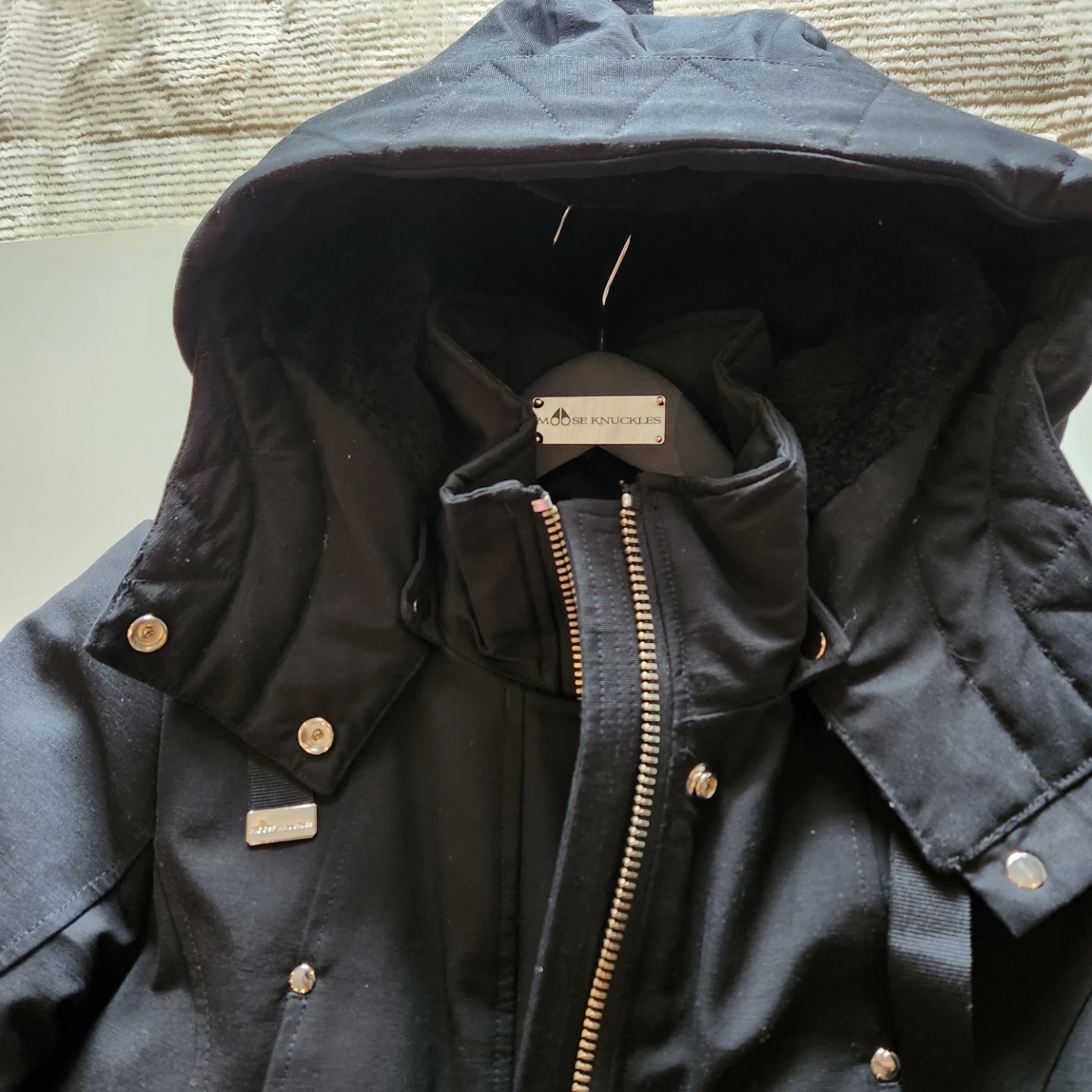 Moose Knuckles Black Down Filled Parka Coat - photo 2