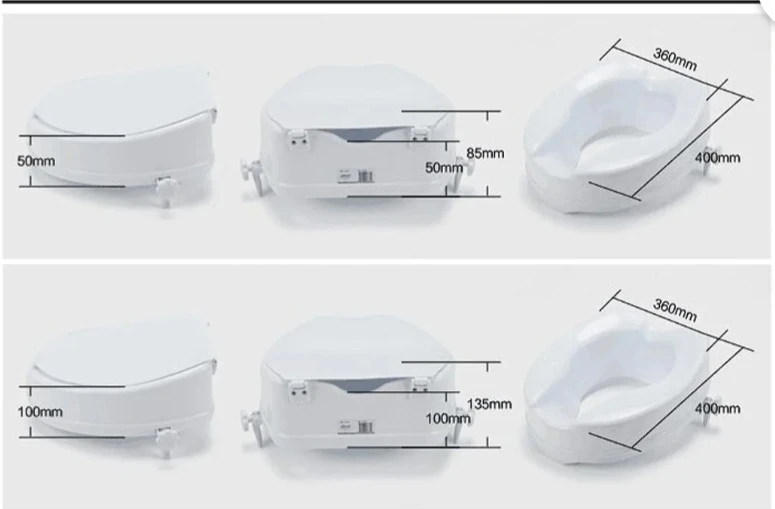 White Standard Toilet Raised Lifter Extender Elevated - photo 5