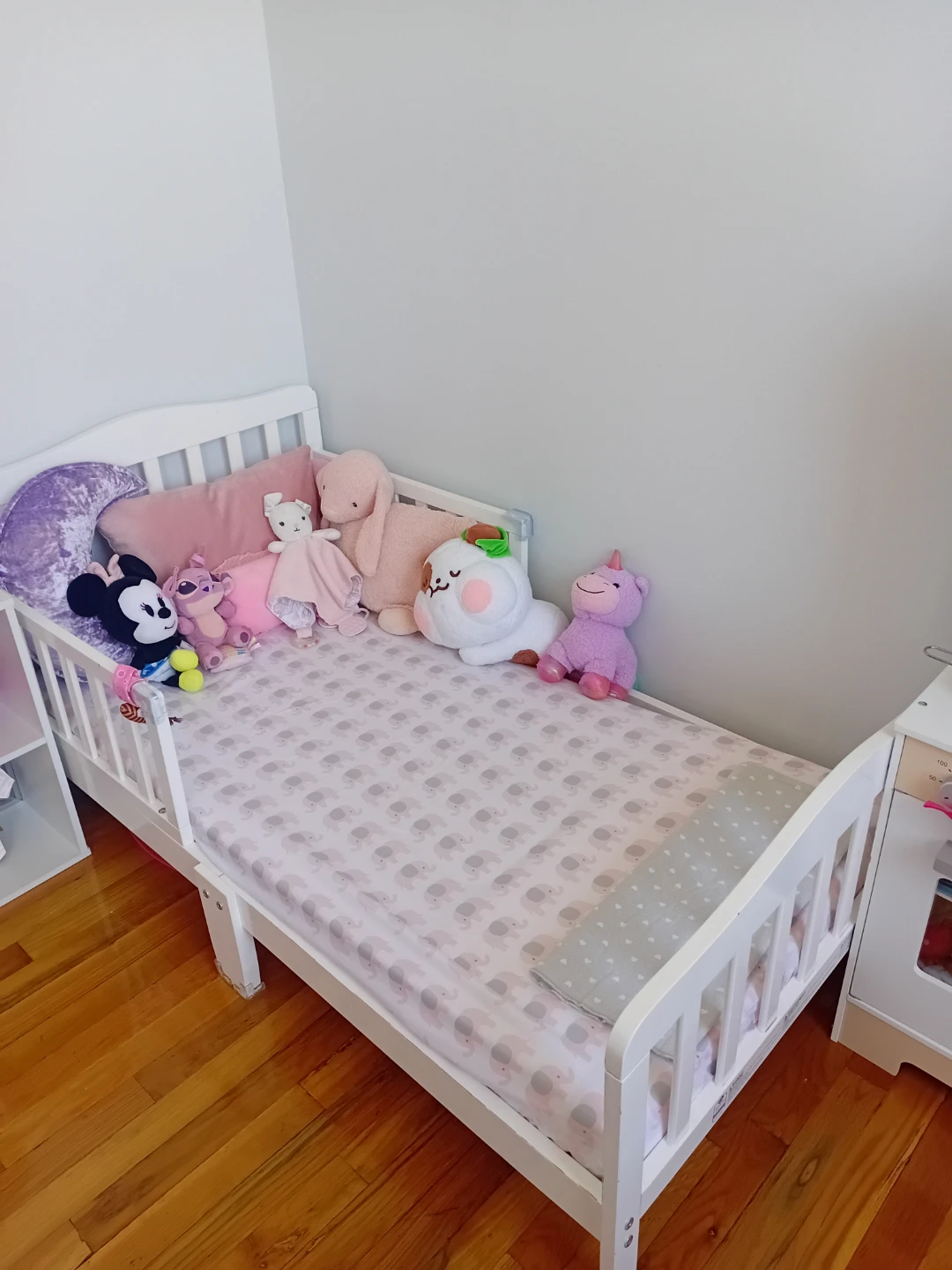 White Toddler Bed with Rails