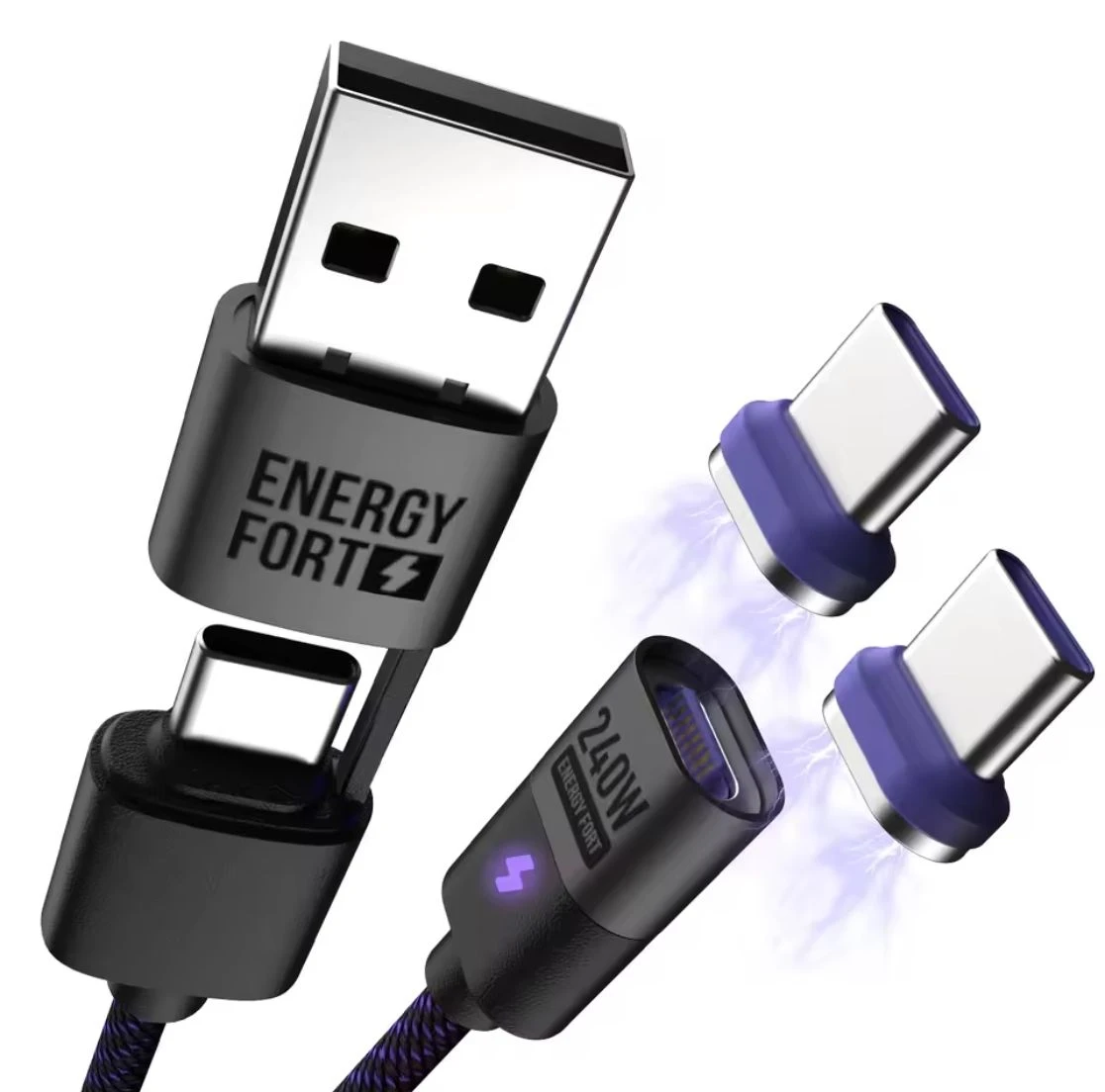 Energy Fort Magnetic USB-C Cable 240W PD3.1