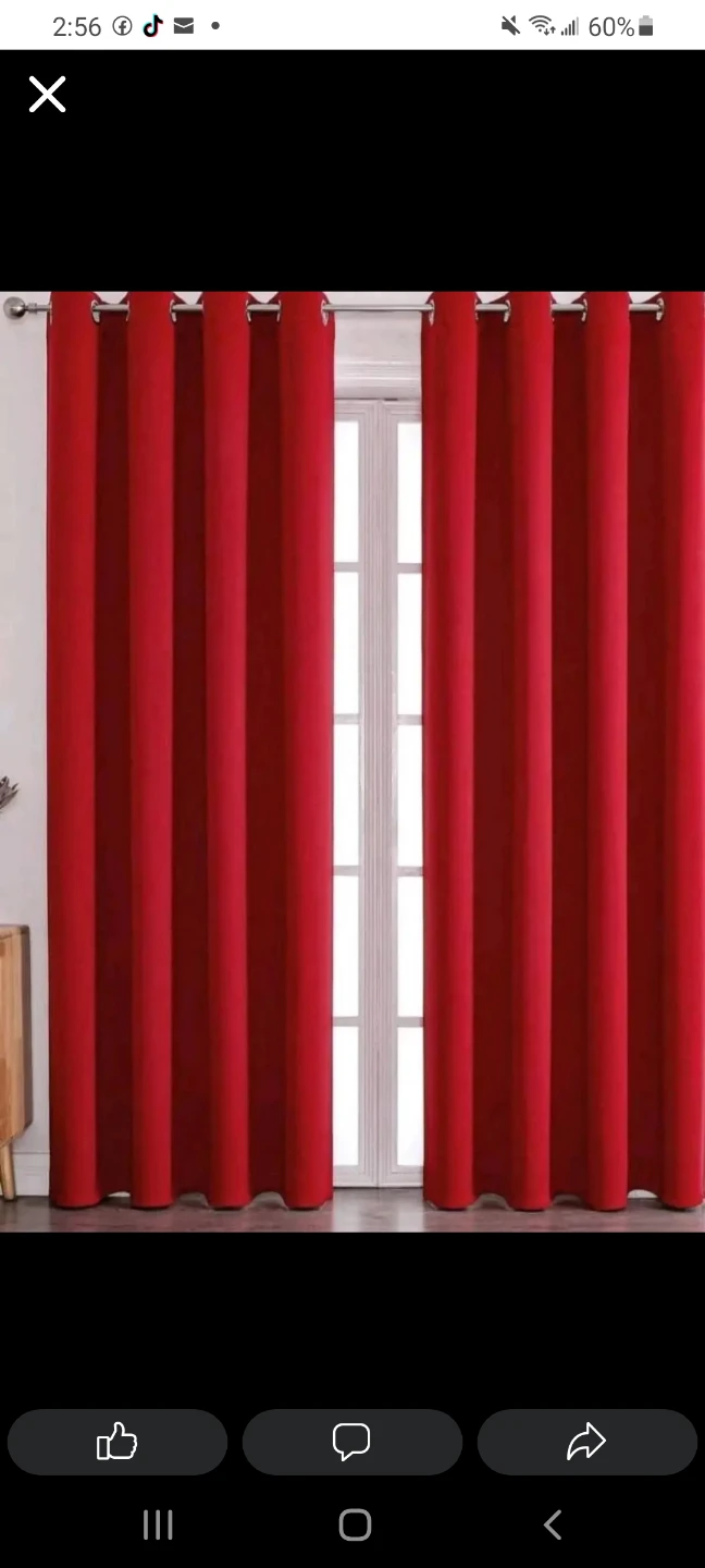 Pair of Red Grommet Curtains