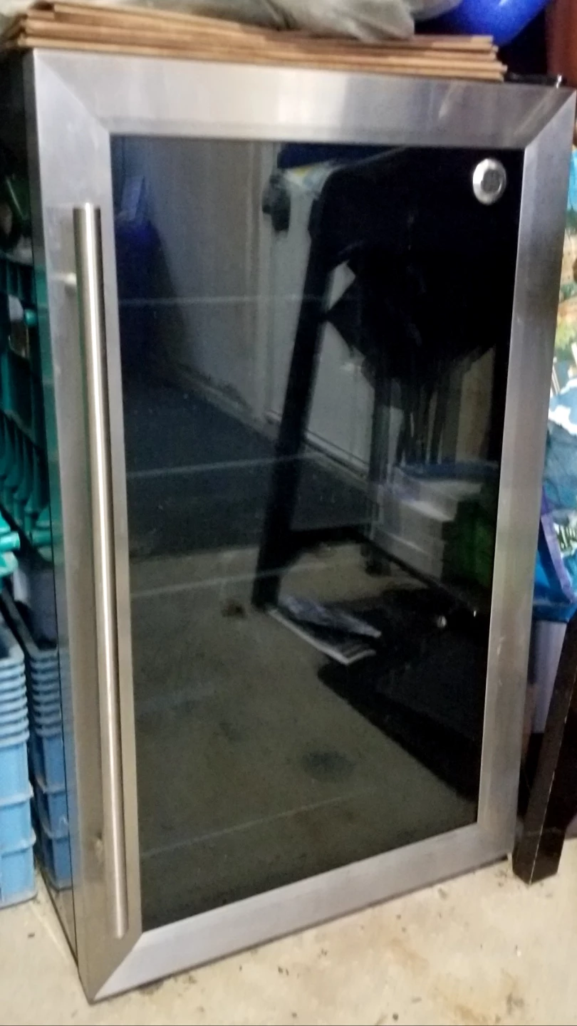 Stainless Steel and Glass Beverage Fridge