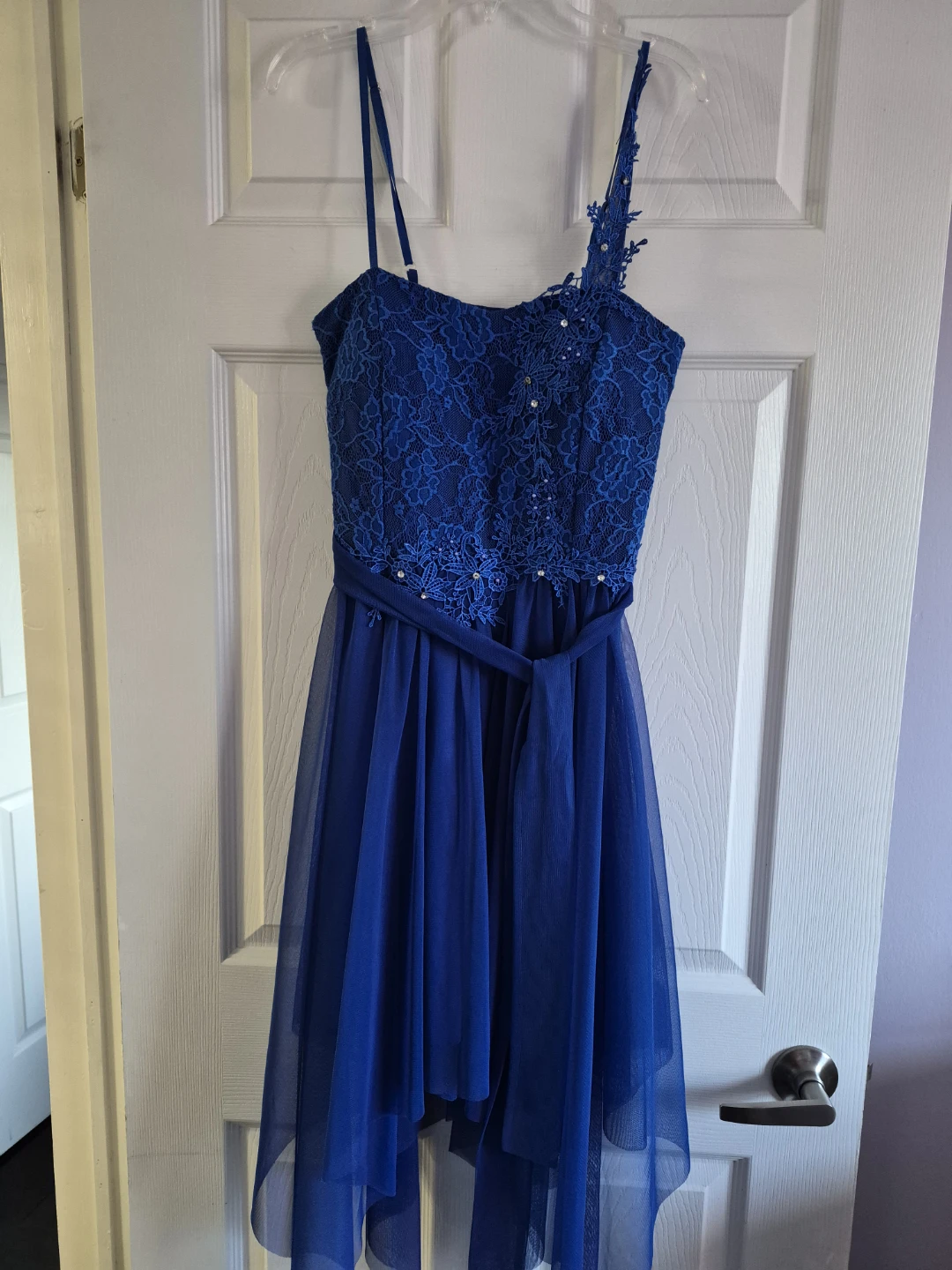 Royal Blue Lace & Tulle Dress size  Medium