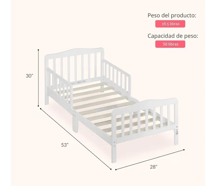 White Toddler Bed with Rails - photo 3