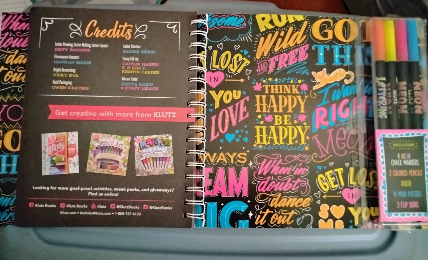 Klutz Neon Chalk Lettering Book with Markers - photo 3
