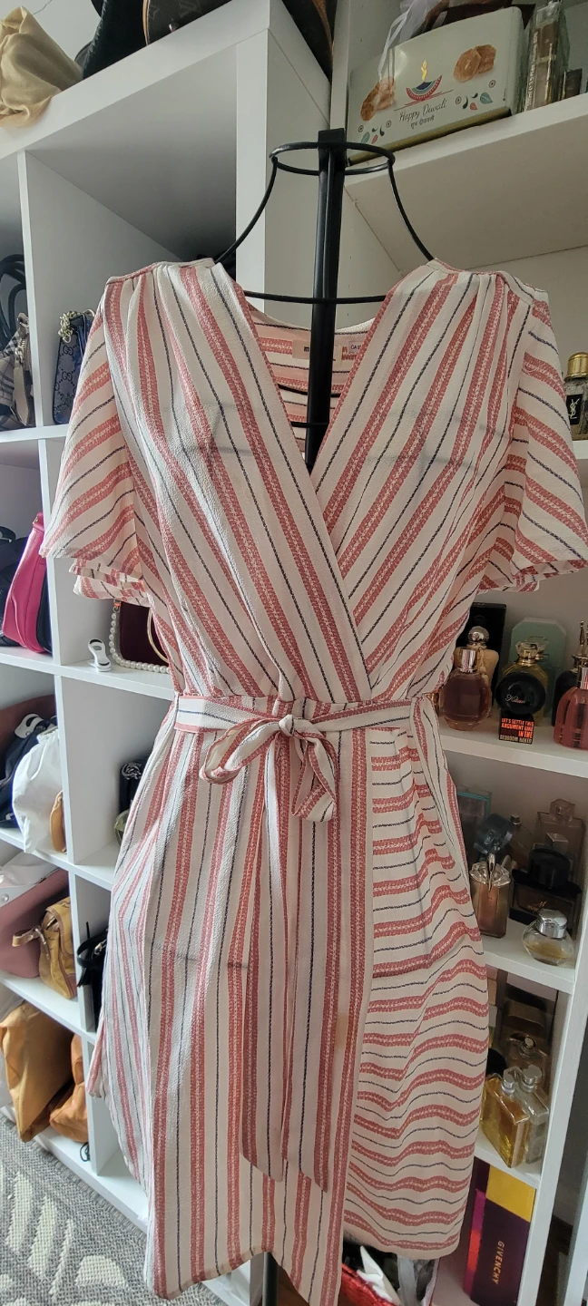 🌱 Striped Wrap Dress - photo 2