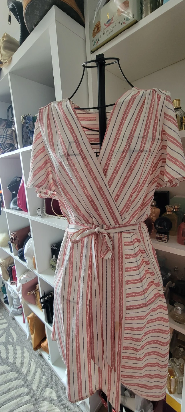 🌱 Striped Wrap Dress - photo 4