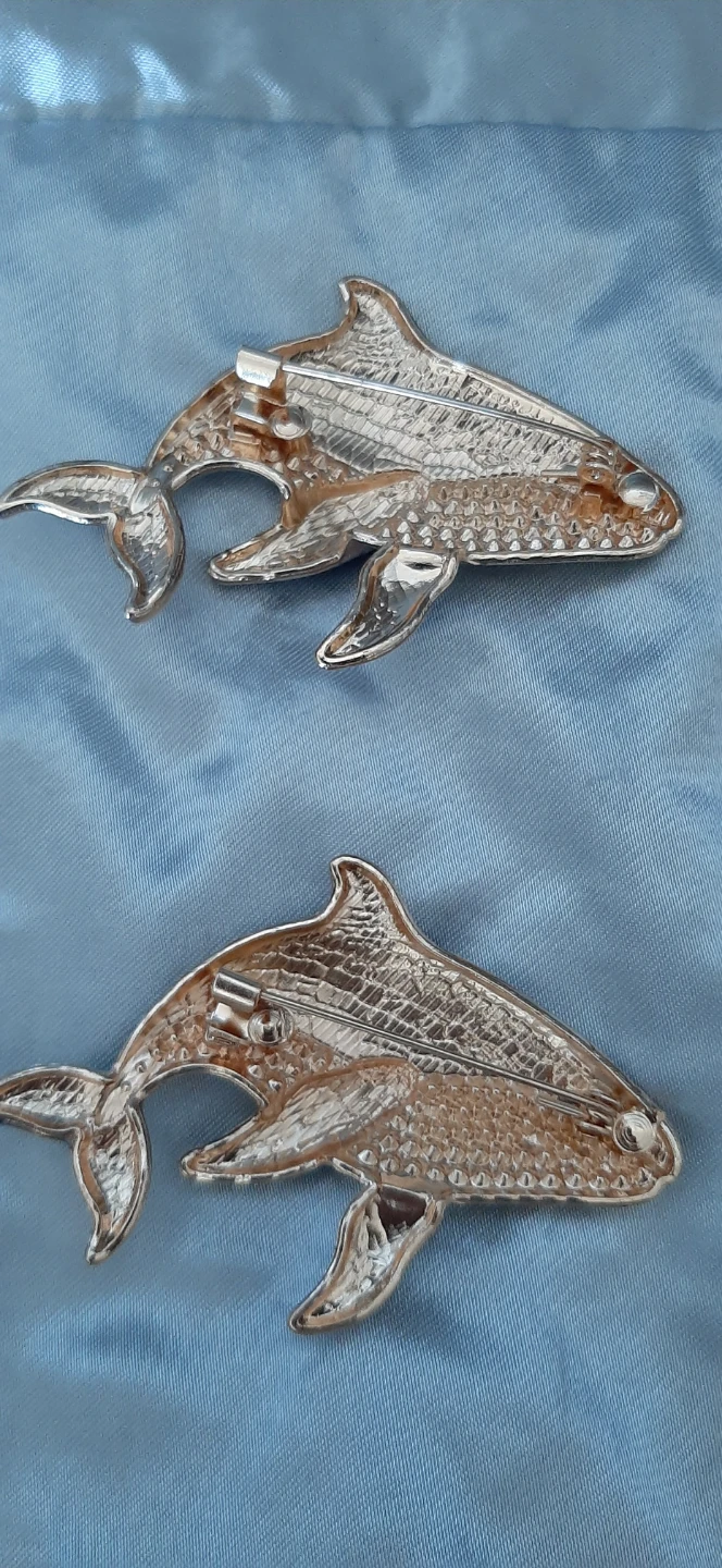 Dolphin Enamel Rhinestone Brooches $10. each - photo 2