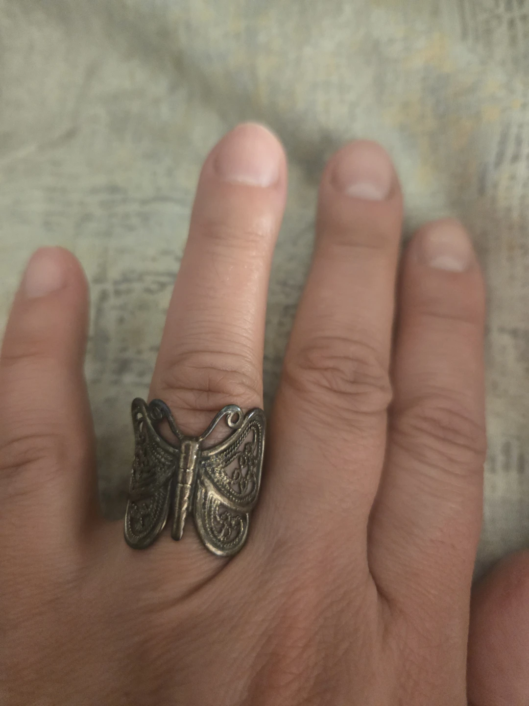 Butterfly filigree ring