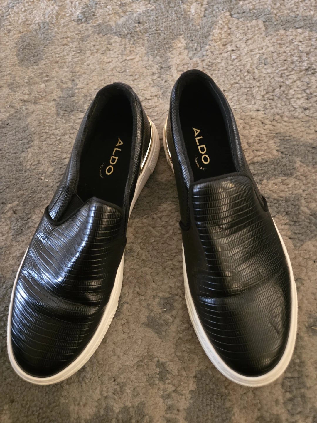 ALDO Black Embossed Slip-On Sneakers