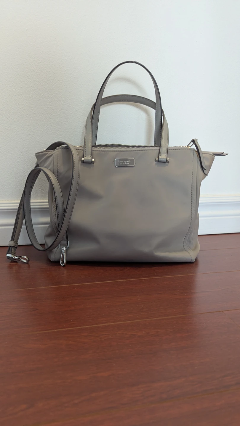 Kate Spade New York Grey Nylon Tote Bag with Strap