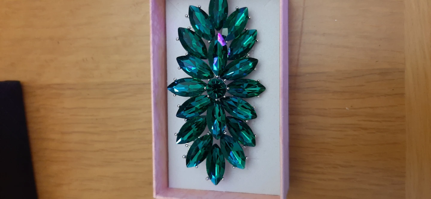 Emerald Green Rhinestone Brooch