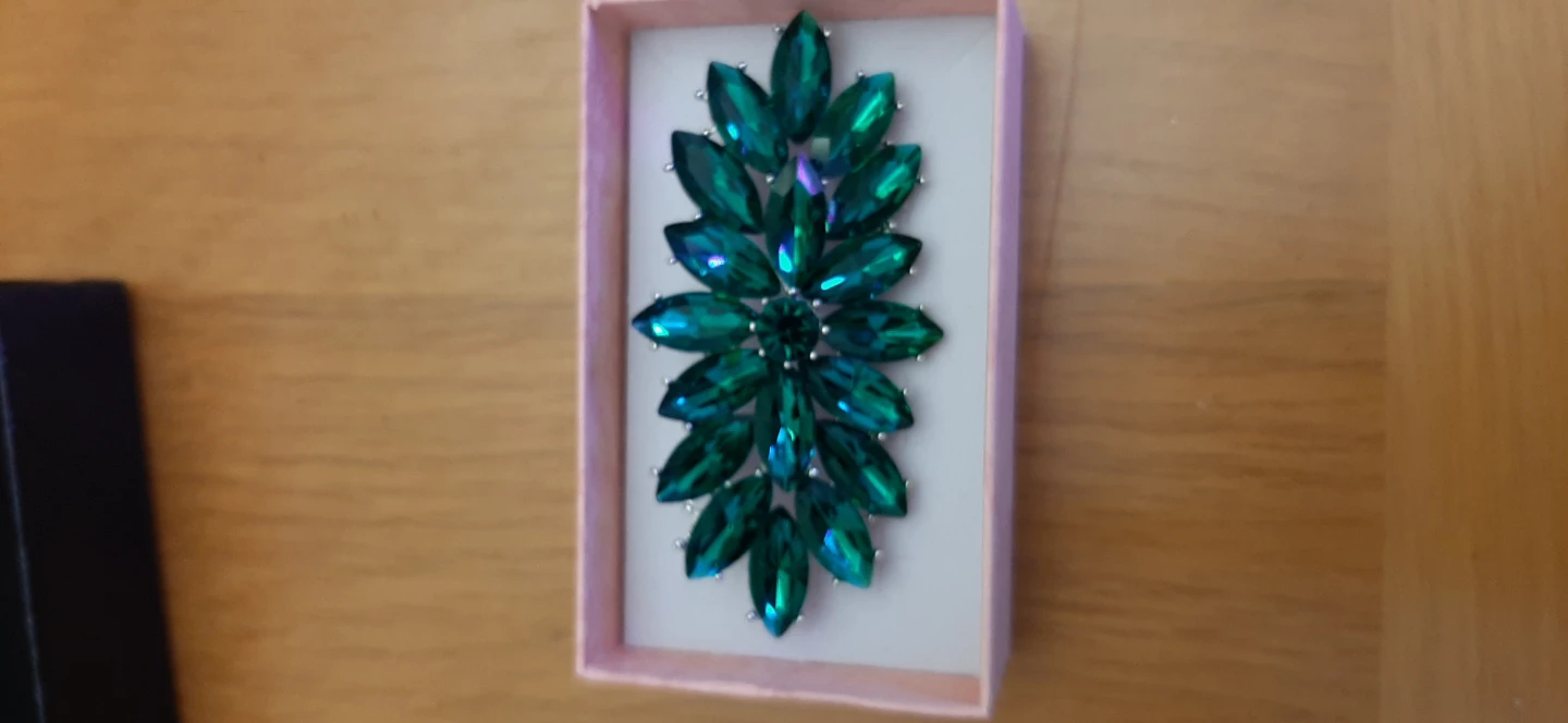 Emerald Green Rhinestone Brooch - photo 3