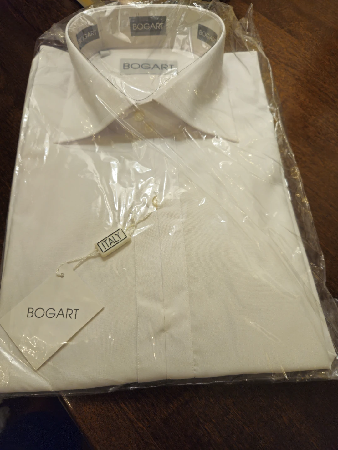 Bogart Man White Dress Shirt - Size Large