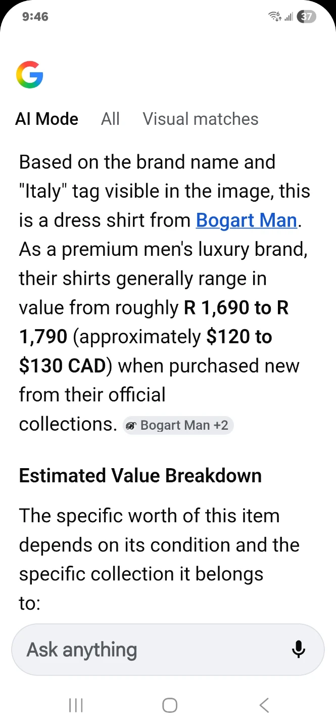 Bogart Man White Dress Shirt - Size Large - photo 5
