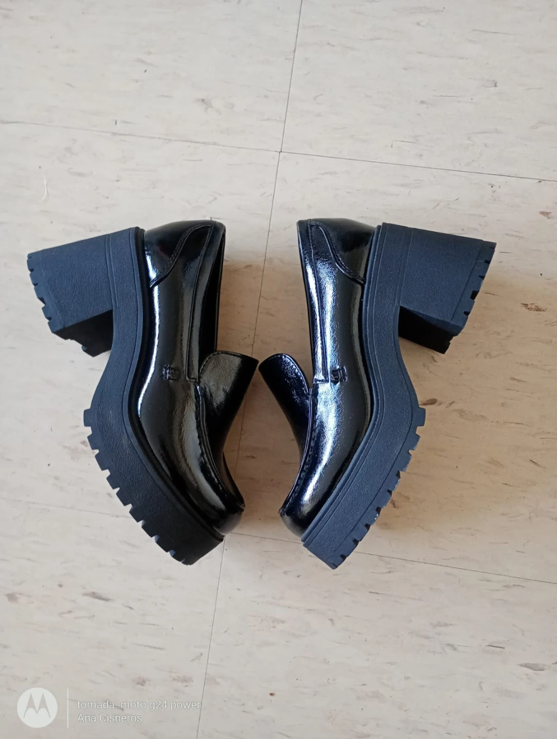 Soda Black Patent Chunky Platform Loafers