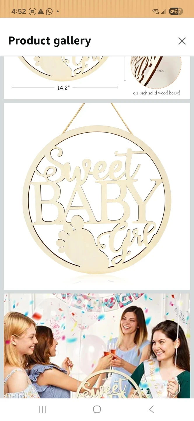 Sweet Baby Girl Wooden Hanging Sign - photo 3