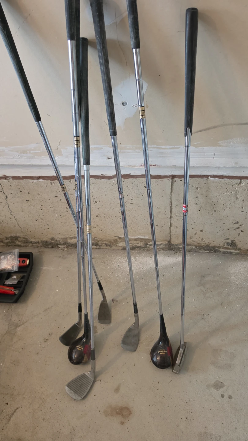 Assorted Golf Clubs - Includes Putter, Irons, and Woods