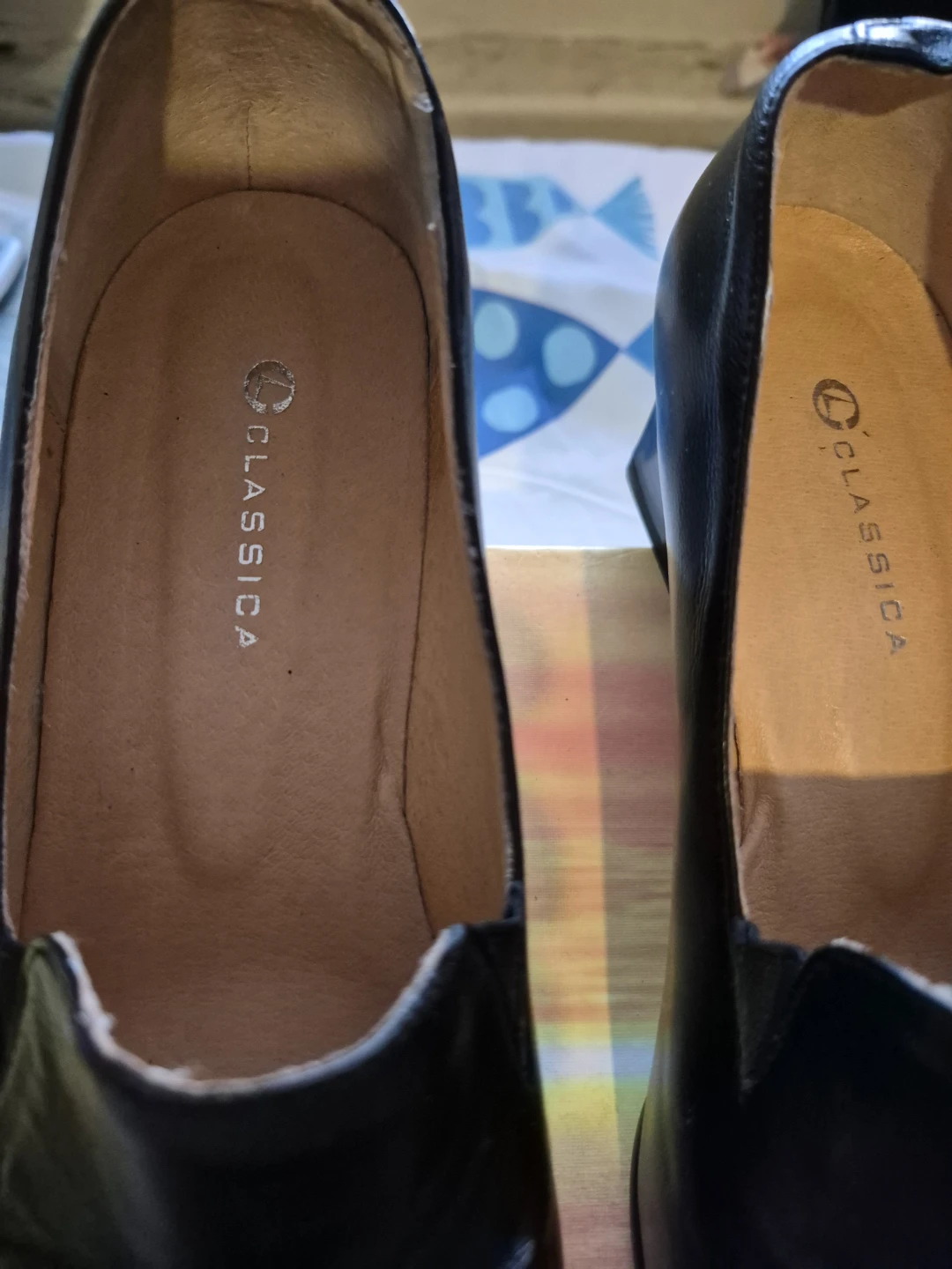 Classica Black Leather Loafer Heels - photo 2