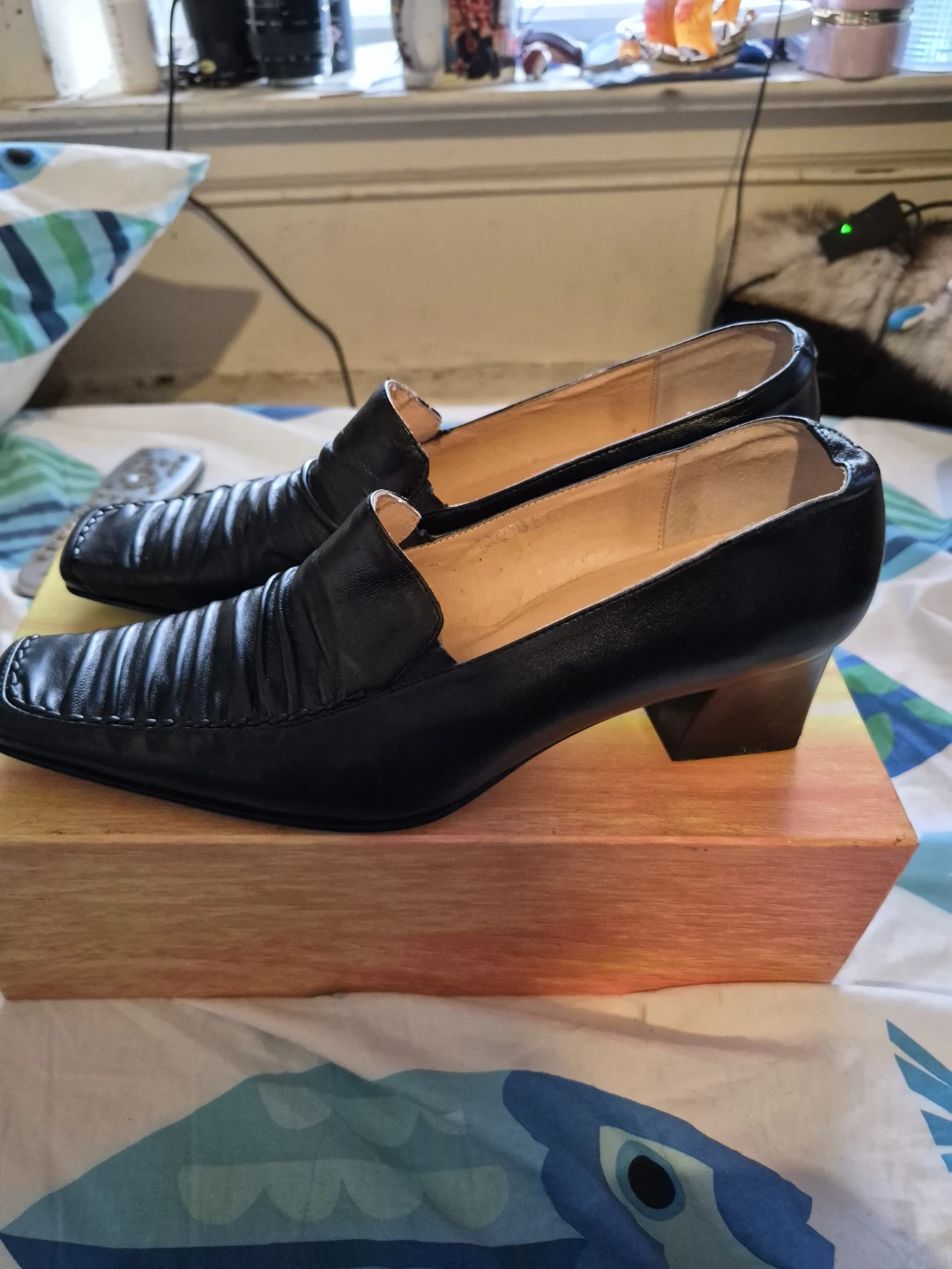 Classica Black Leather Loafer Heels - photo 3