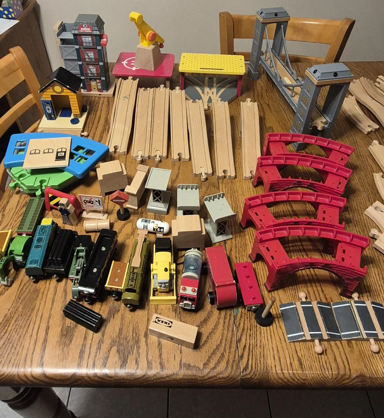 Wooden Train Track and Accessories Set