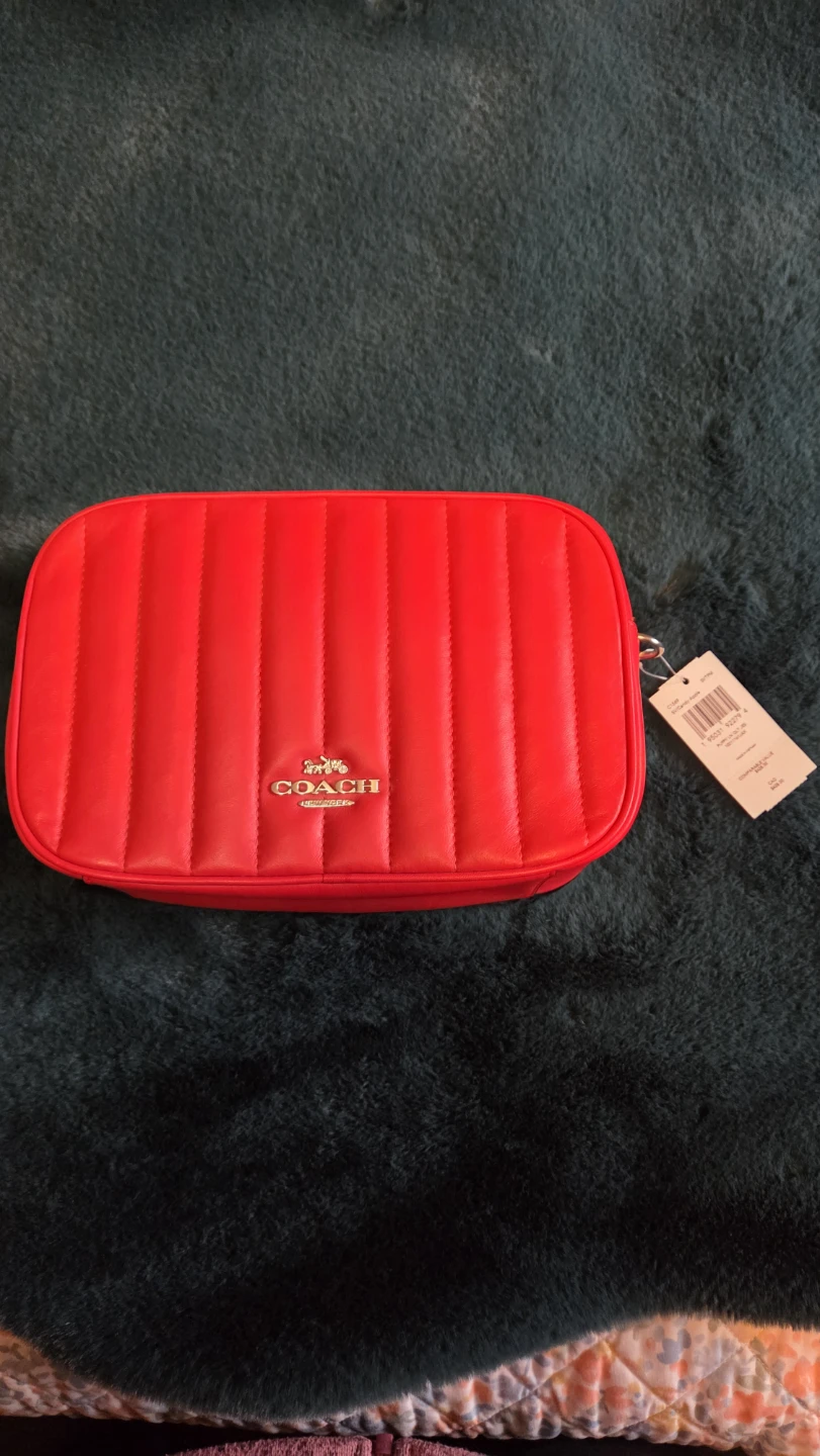 Coach Candy Apple Red Puffy Quilted Crossbody Purse
