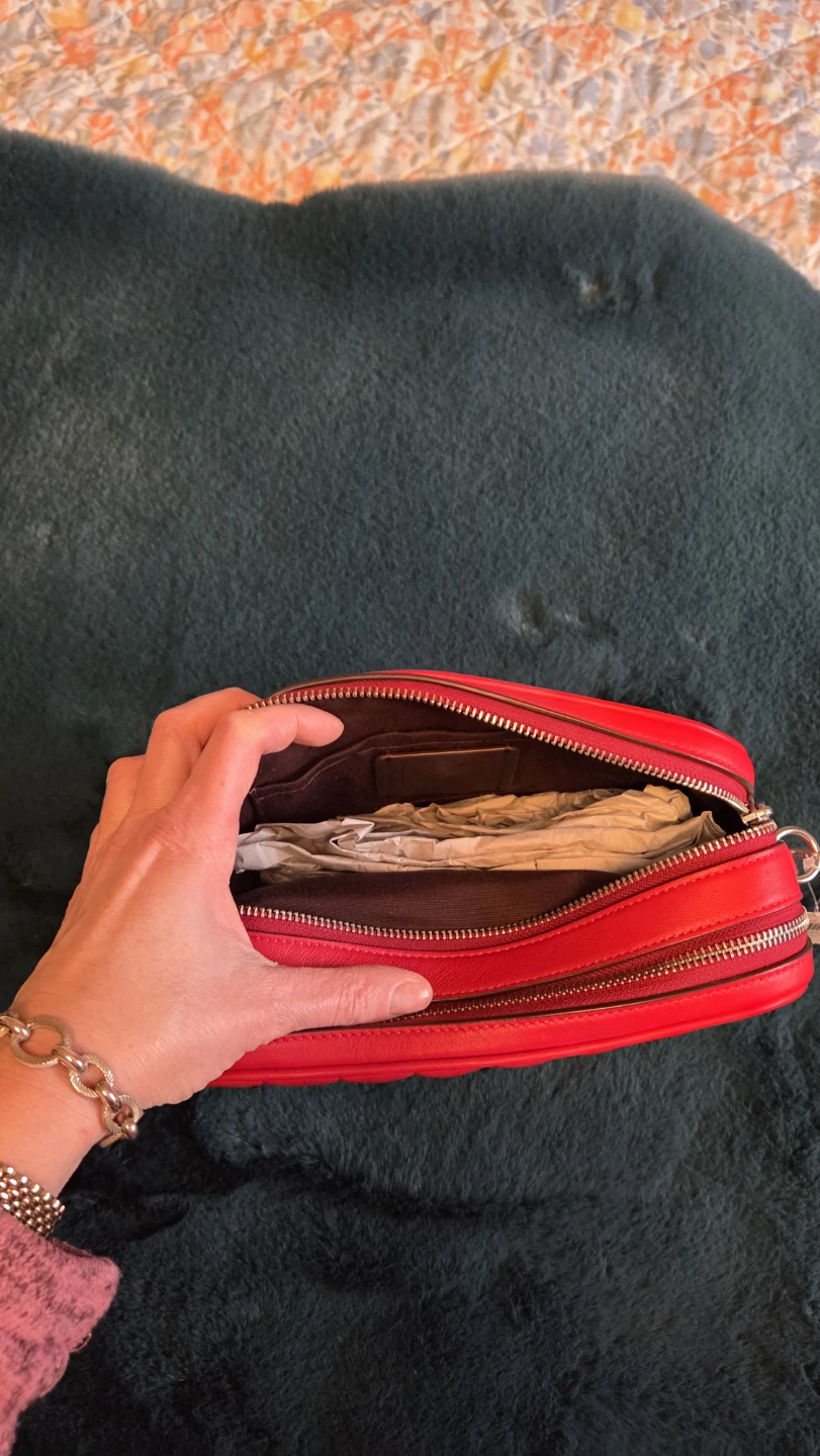 Coach Candy Apple Red Puffy Quilted Crossbody Purse - photo 5