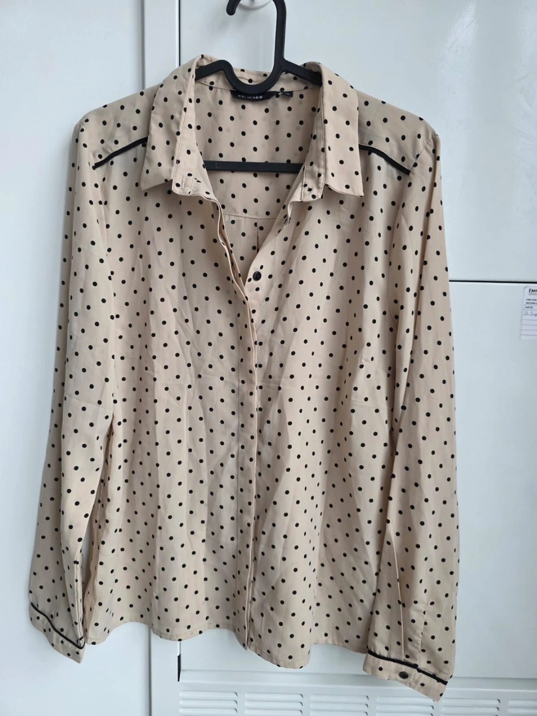 Wardrobe polka dot button-up shirt