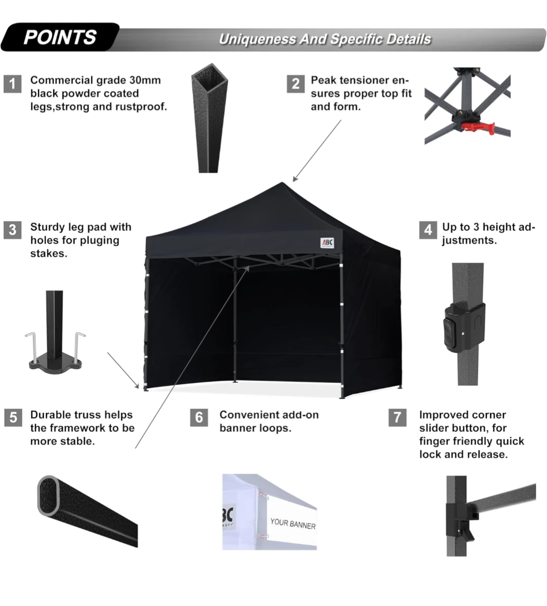 ABC Canopy 10x10 Tent with Roller Bag - photo 4