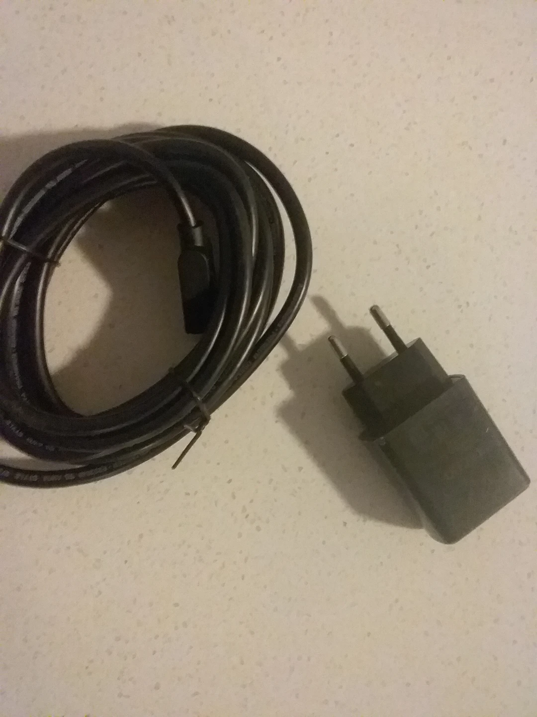 Black USB Cable and Wall Charger
