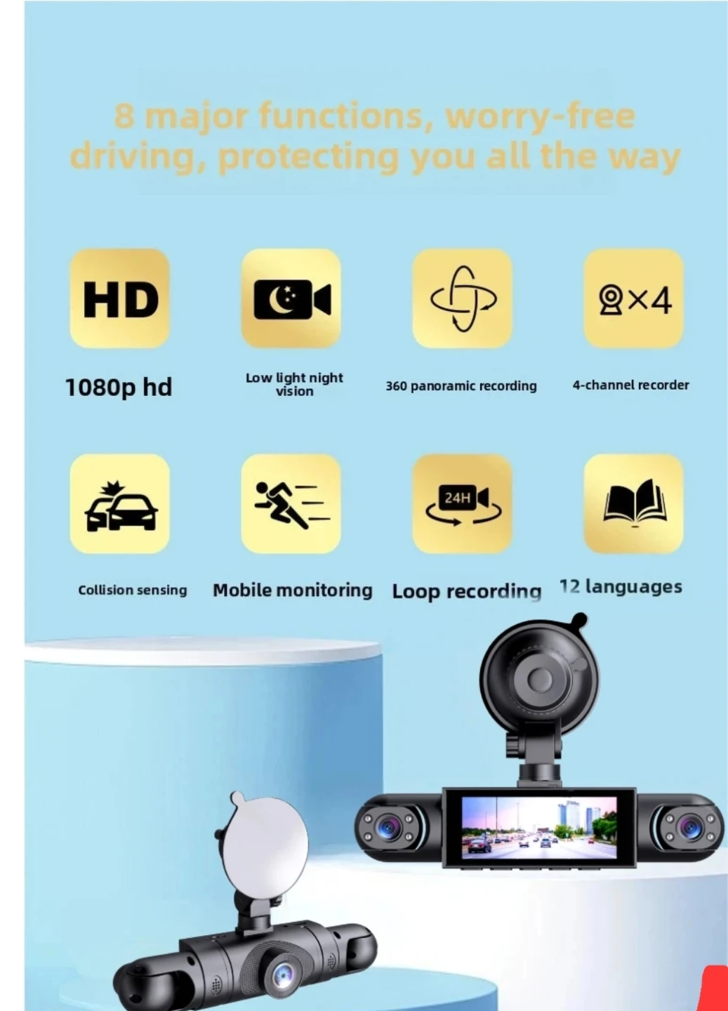 4 Channels Dash Camera Full HD 1080p - photo 3