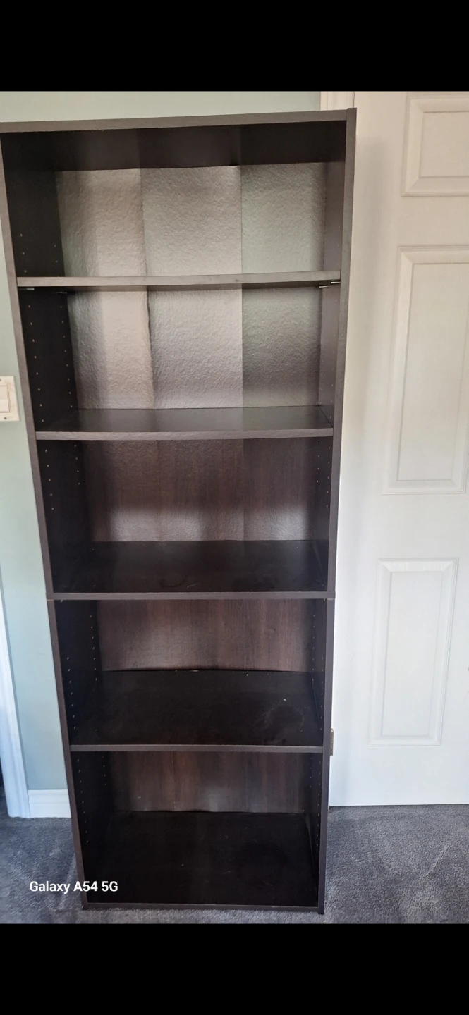 Dark Brown 6-Shelf Bookshelf