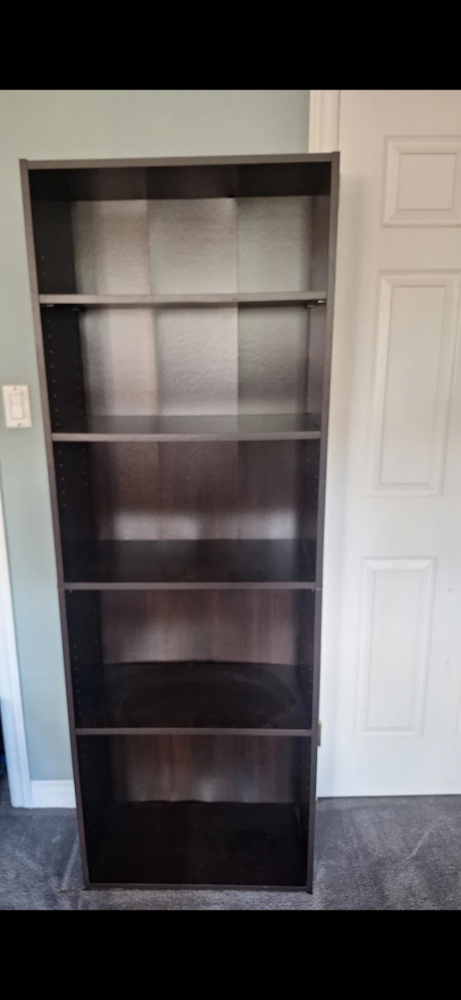 Dark Brown 6-Shelf Bookshelf - photo 2