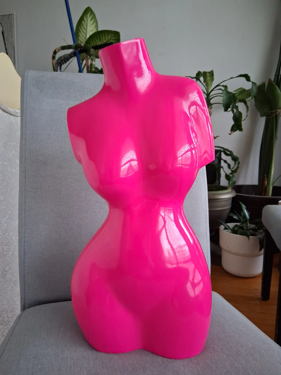 Bright Fuscia Pink Female Mannequin Torso Display