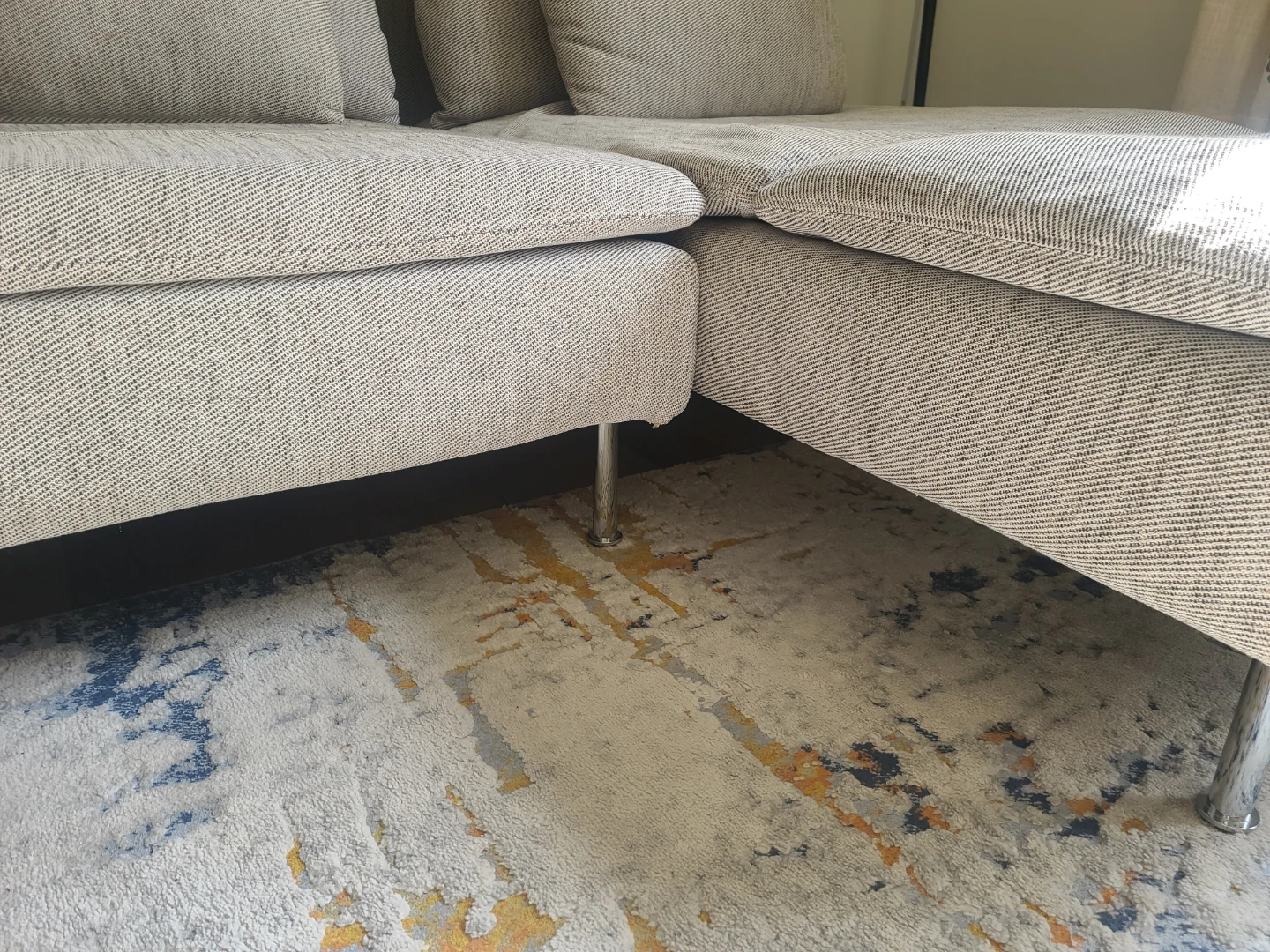 Ikea Light Gray Sectional Sofa with Chaise